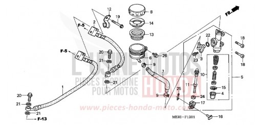 REAR BRAKE MASTER CYLINDER (CBF600SA/NA) CBF600SA5 de 2005